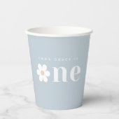 Boho Daisy First Birthday Party Paper Cup Pappbecher (Vorderseite)