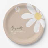 Boho Daisy Floral Baby Dusche Pappteller (Vorderseite)
