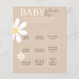 Boho Daisy Floral Baby Ice Breaker Bingo Game