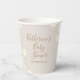 Boho Daisy Floral Baby Shooting Paper Cups Pappbecher