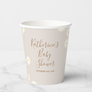 Boho Daisy Floral Baby Shooting Paper Cups Pappbecher