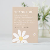 Boho Daisy Floral Baby Shower Dankeskarte (Stehend Vorderseite)