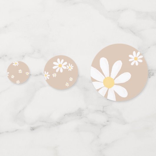 Boho Daisy Floral Baby Shower Konfetti (Vorderseiten)