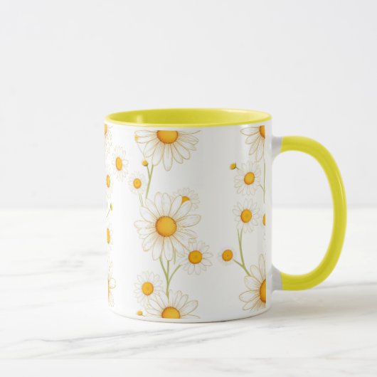Boho Daisy Floral-Minimalistisch Frühjahr Bloom Ae Tasse (Rechts)