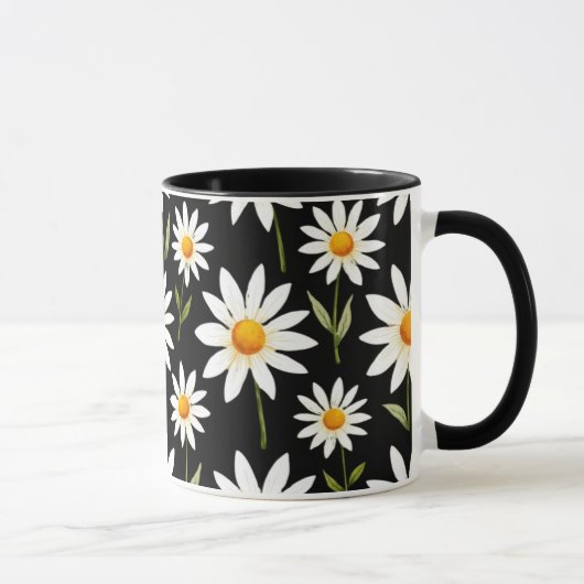 Boho Daisy Floral-Minimalistisch Frühjahr Bloom Ae Tasse (Rechts)