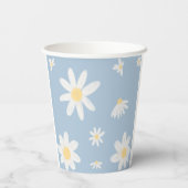 Boho Daisy Floral Wedding Paper Cups Pappbecher (Rückseite)