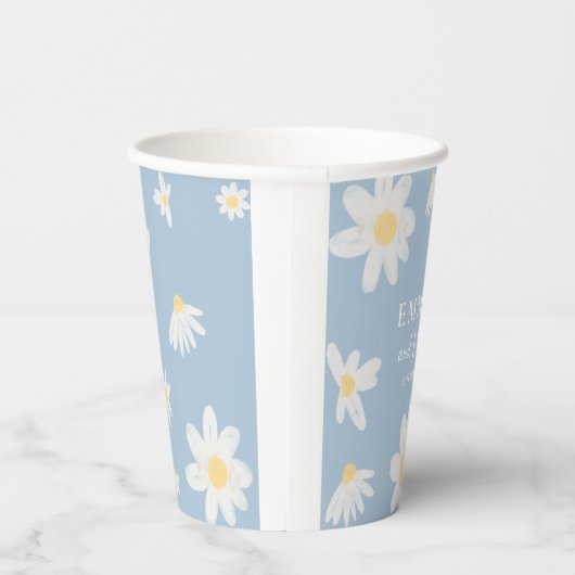 Boho Daisy Floral Wedding Paper Cups Pappbecher (Rechts)