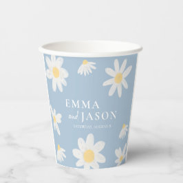 Boho Daisy Floral Wedding Paper Cups Pappbecher