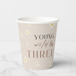 Boho Daisy Floral Young Wild & DREE Cups Pappbecher