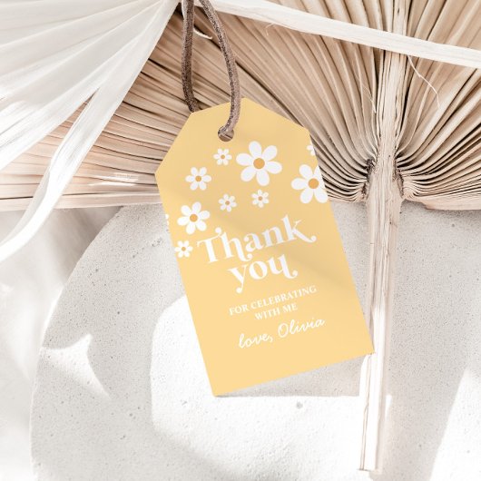 boho daisy gelb danke Ihnen für Gift Tags Geschenkanhänger