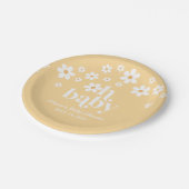 Boho Daisy gelbe Babydusche Pappteller (Schrägansicht)