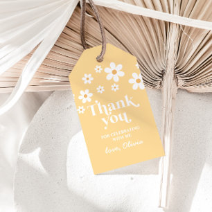 Boho-Daisy-gelbe Dankeschön-Geschenkanhänger Geschenkanhänger