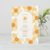 Boho Daisy Girl Dusche Einladung (Stehend Vorderseite)