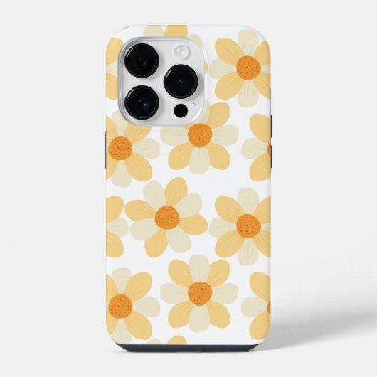 Boho-Daisy-Kunst iPhone Hülle (Rückseite)