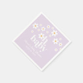 Boho Daisy lilac Baby Shower Serviette (Ecke)
