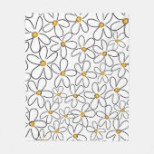 Boho Daisy Oneline Art Blumen Pattern Fleecedecke (Vorderseite)
