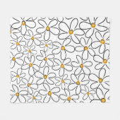 Boho Daisy Oneline Art Blumen Pattern Fleecedecke (Vorderseite (Horizontal))