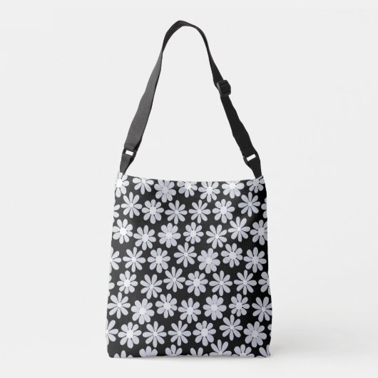 Boho Daisy Originalkunst Tragetaschen Mit Langen Trägern (Rückseite)