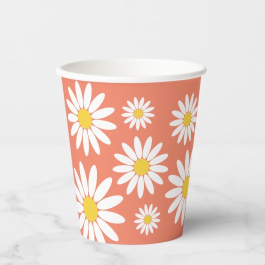 Boho Daisy Pappbecher (Vorderseite)