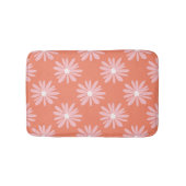 BOHO Daisy Pattern Salmon Color Retro Badematte (Vorderseite)