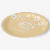 Boho Daisy Peace Liebe baby gelb Pappteller (Schrägansicht)
