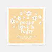 Boho Daisy Peace Liebe baby Napkins Serviette (Vorderseite)