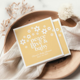 Boho Daisy Peace Liebe baby Napkins Serviette