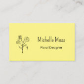 Boho Daisy QR-Code Yellow Floral Designer Visitenkarte (Vorderseite)