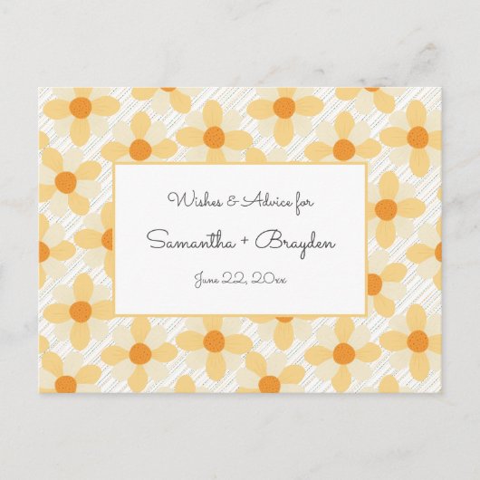 Boho Daisy Rain Baby Shower Ratgeber Hinweiskarte (Vorderseite)