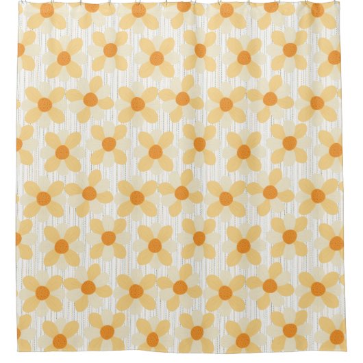 Boho Daisy Rain Duschvorhang (Vorderseite)
