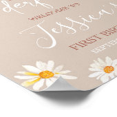 Boho Daisy Rainbow Onederful Birthday Welcome sign Poster (Ecke)