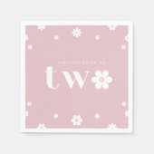 Boho Daisy Second Birthday Napkin Serviette (Vorderseite)