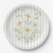 Boho Daisy Silly Goose Sage Grün Baby-Party Pappteller (Vorderseite)