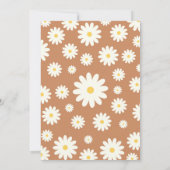 Boho Daisy Two Floral Brown Bohemisch 2. Geburtsta Einladung (Rückseite)
