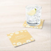 Boho Daisy Two Floral Golden Bohemisch 2. Geburtst Rechteckiger Pappuntersetzer (Vor Ort)