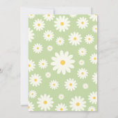 Boho Daisy Two Floral Green Bohemisch 2. Geburtsta Einladung (Rückseite)
