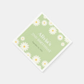 Boho Daisy Two Floral Green Bohemisch 2. Geburtsta Serviette (Ecke)