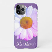 Boho Daisy über den Fall "Lila Name Phone" iPhone Hülle (Rückseite)