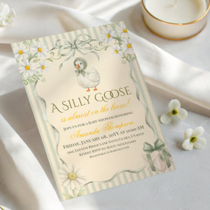 Boho Daisy Verrückte Gans Grüne Neutrale Babyparty Einladung