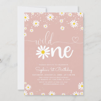 Boho Daisy Wild One Daisy Birthday Einladung