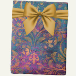 Boho Damask lila Goldgold Geschenkpapier