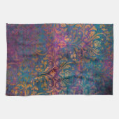 Boho Damask lila Goldgold Geschirrtuch (Horizontal)