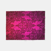 Boho Damask Tiefglühender rosa Viktorianischer Sti Fleecedecke (Vorderseite (Horizontal))