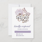 Boho Dandelion Floral Pagan Handfasting RSVP Karte (Vorderseite)