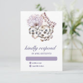 Boho Dandelion Floral Pagan Handfasting RSVP Karte (Stehend Vorderseite)