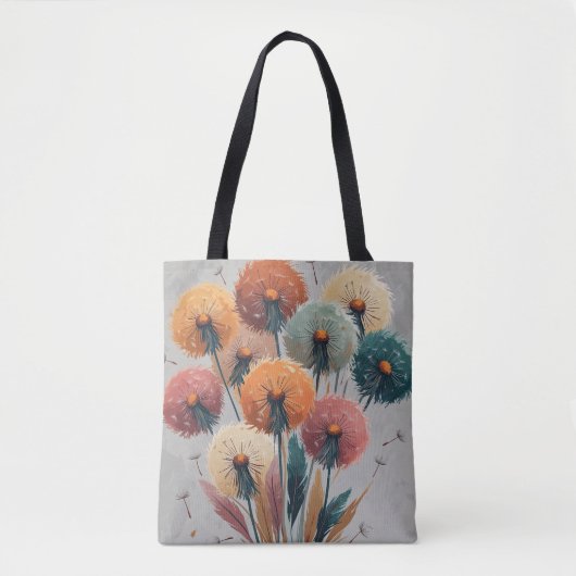 Boho Dandelion Flowers Tasche (Vorderseite)