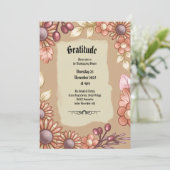 Boho Dankbarkeit Altes Fasionstreffen Einladung (Stehend Vorderseite)