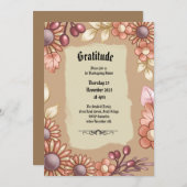 Boho Dankbarkeit Altes Fasionstreffen Einladung (Vorne/Hinten)