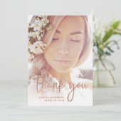 Boho Danke | Foto Abschluss Vielen Dank Ankündigung (Stehend Vorderseite)