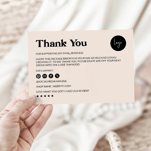 Boho danke Ihnen für Ihr Kartenvorlage | Business 